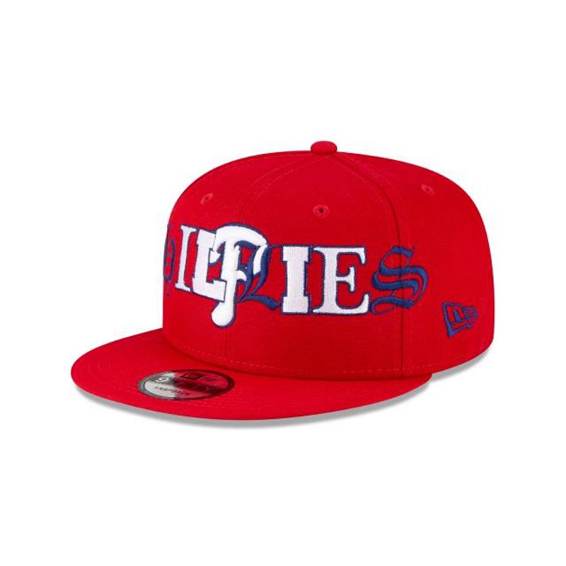 MLB Philadelphia Phillies Mixed Font 9Fifty Snapback (UJW7212) - Red New Era Caps